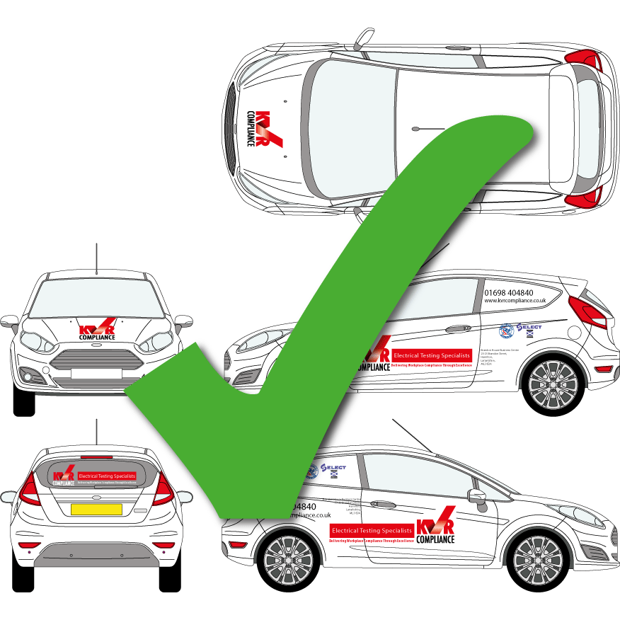 drawing of four sides of small van showing graphics layout proposal
